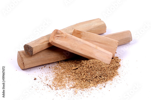 Chandan or sandalwood, sandalwood sticks, perfume, selective focus