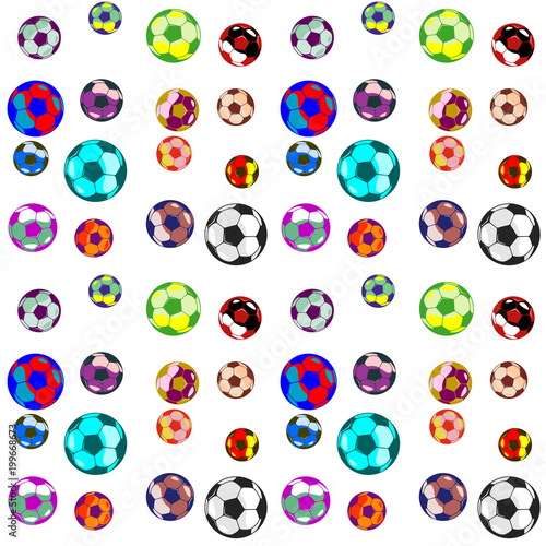seamless pattern. consists of balls for football. different size and bright colors.