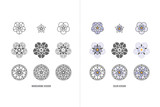 Forget-me-not stylized flower logo icon collection