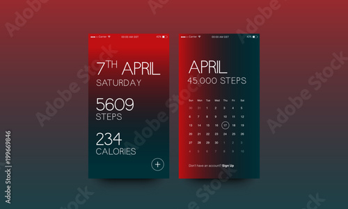 Step Counter Pedometer App UI Design