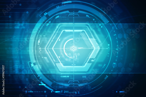 Wallpaper Mural 2d illustration Abstract futuristic electronic circuit technology background
 Torontodigital.ca