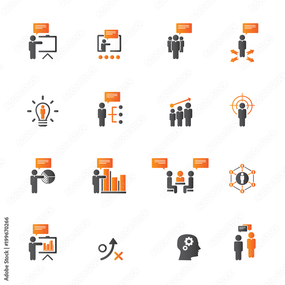business training icon set business training icon set