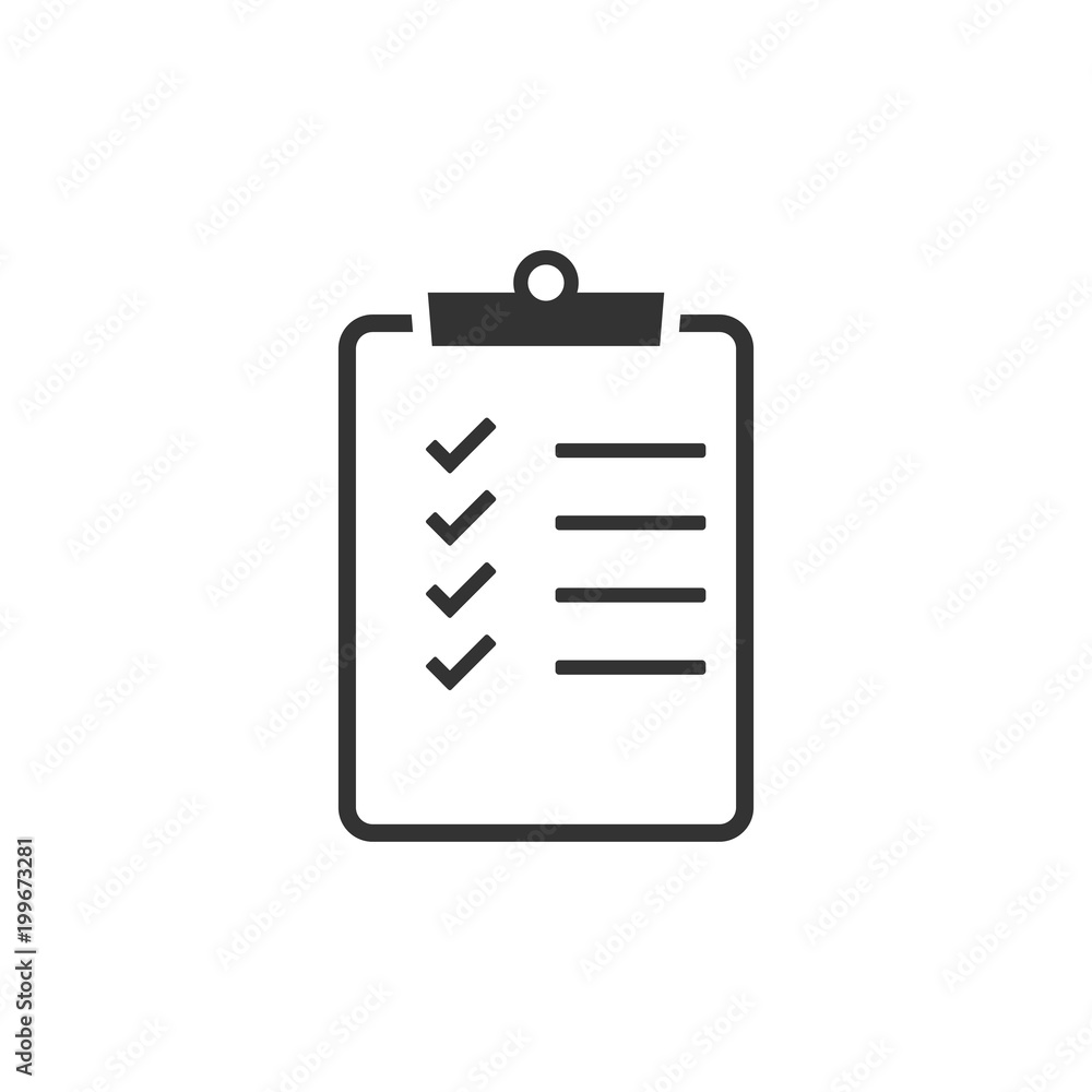 Checklist icon. Vector illustration, flat design. Checklist icon. Vector illustration, flat design.