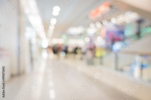 shopping mall blur image background of hall in shopping mall with people