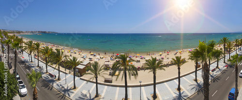 View of Salou Platja Llarga Beach in Spain during sunny day photo