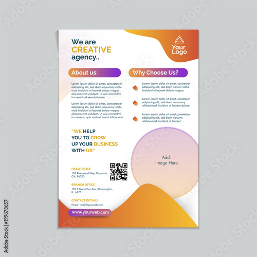 Creative flyer design. Corporate template layout presentation. Business concept.