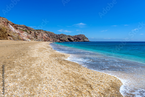 View of Paleochori beach located on the south coast of Milos. Cyclades  Greece.