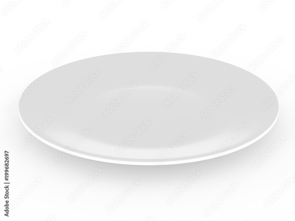 Empty white plate on white background Empty white plate on white background