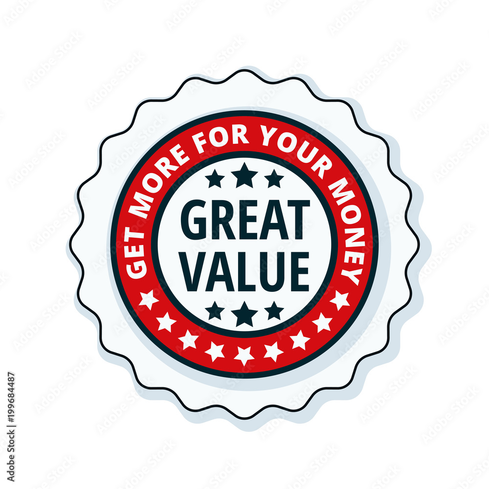 Great Value label illustration Great Value label illustration