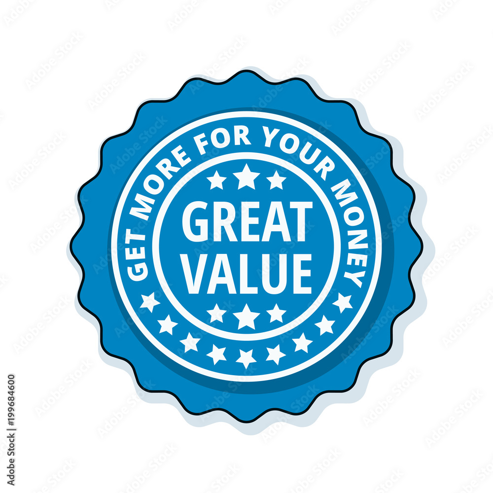 Great Value label illustration Great Value label illustration