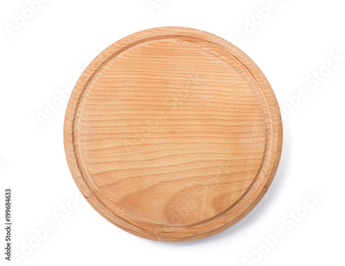 wooden cutting board isolated on white