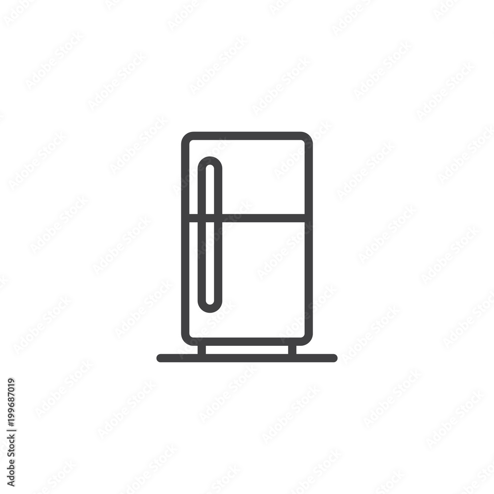 Refrigerator outline icon. linear style sign for mobile concept and web design. Fridge simple line vector icon. Symbol, logo illustration. Pixel perfect vector graphics Refrigerator outline icon. linear style sign for mobile concept and web design. Fridge simple line vector icon. Symbol, logo illustration. Pixel perfect vector graphics