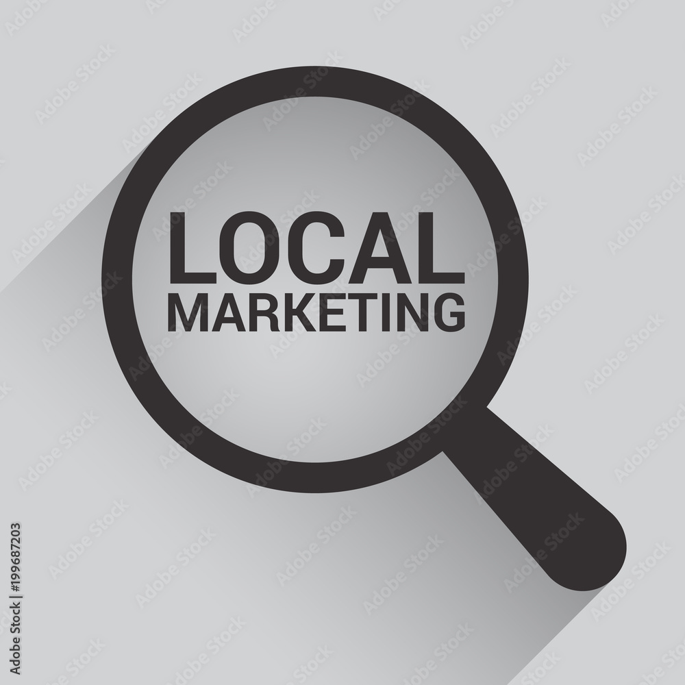 Marketing Concept: Magnifying Optical Glass With Words Local Marketing Marketing Concept: Magnifying Optical Glass With Words Local Marketing