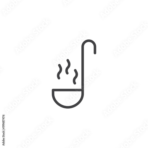 Kitchen ladle outline icon. linear style sign for mobile concept and web design. Soup spoon simple line vector icon. Symbol, logo illustration. Pixel perfect vector graphics