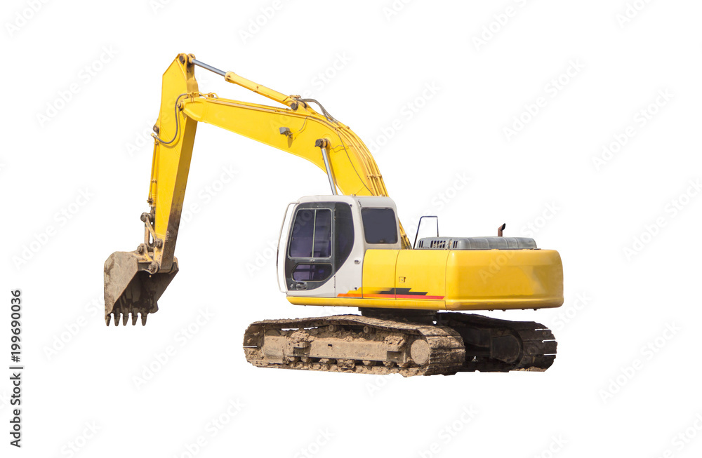 yellow excavator isolated yellow excavator isolated