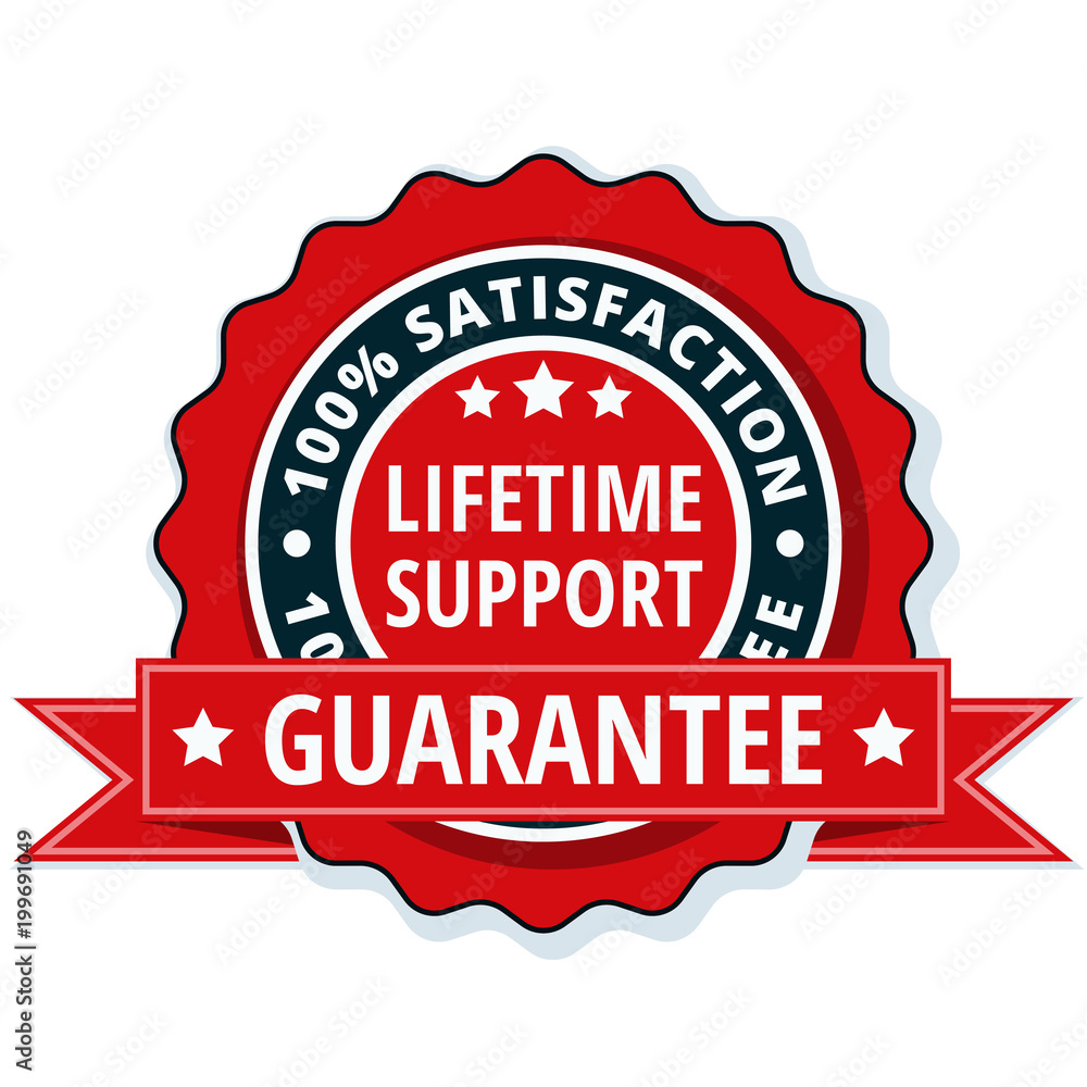 Lifetime Support guarantee label illustration Lifetime Support guarantee label illustration
