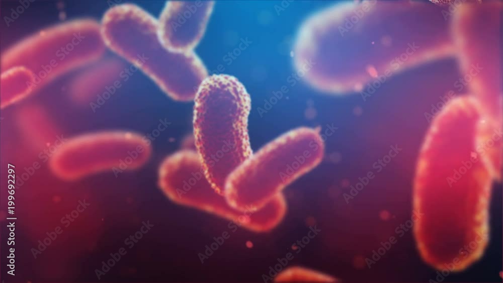 3d animation of flying over group of bacterias. Medical video background 3d animation of flying over group of bacterias. Medical video background