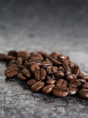 Coffee beans on granite
