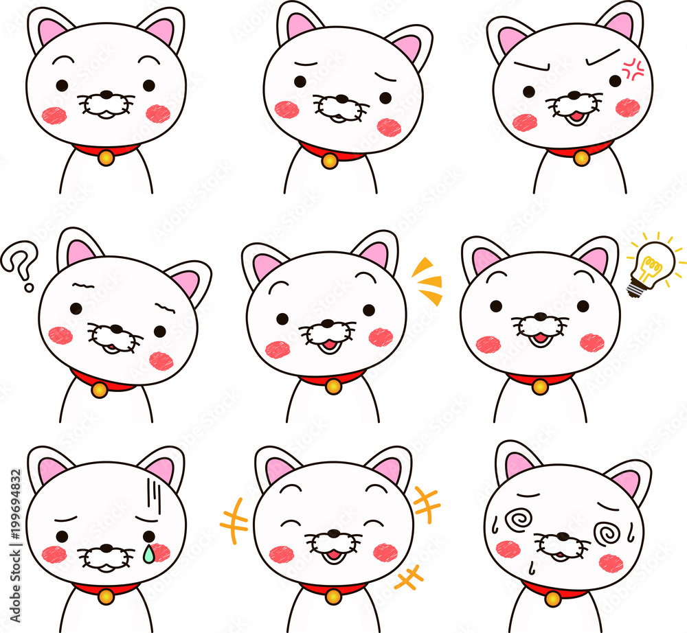 White dog expression set White dog expression set