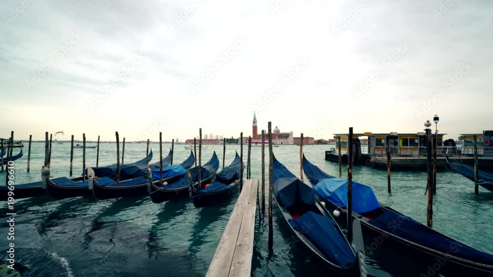 Venice gondola. Gondola on the Grand Canal, San Marko square, Italy 4K Venice gondola. Gondola on the Grand Canal, San Marko square, Italy 4K