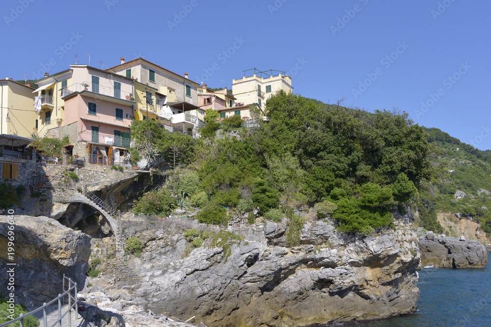 Tellaro is a small fishing village, perched on a cliff on the east coast of the Gulf of La Spezia in Liguria, northern Italy.