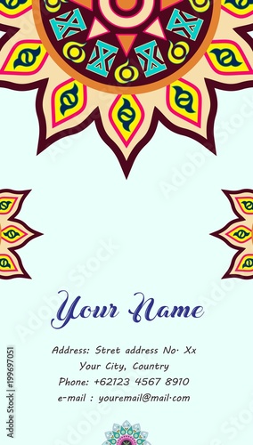 name card or business card with mandala ornament