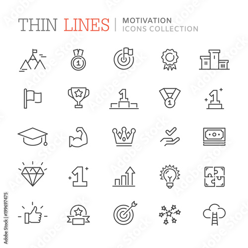 Collection of motivation icons