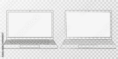 laptop outline. computer outline vector eps10