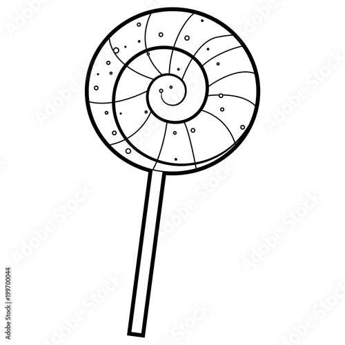 Coloring Book Outlined Lollipop