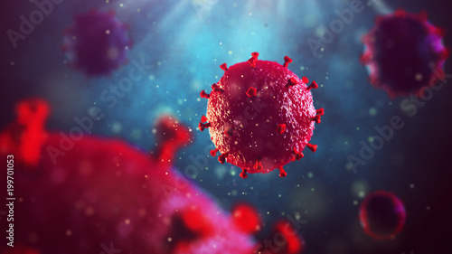 3d illustration of HIV virus. Medical concept photo