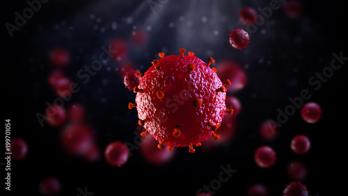 3d illustration of HIV virus. Medical concept