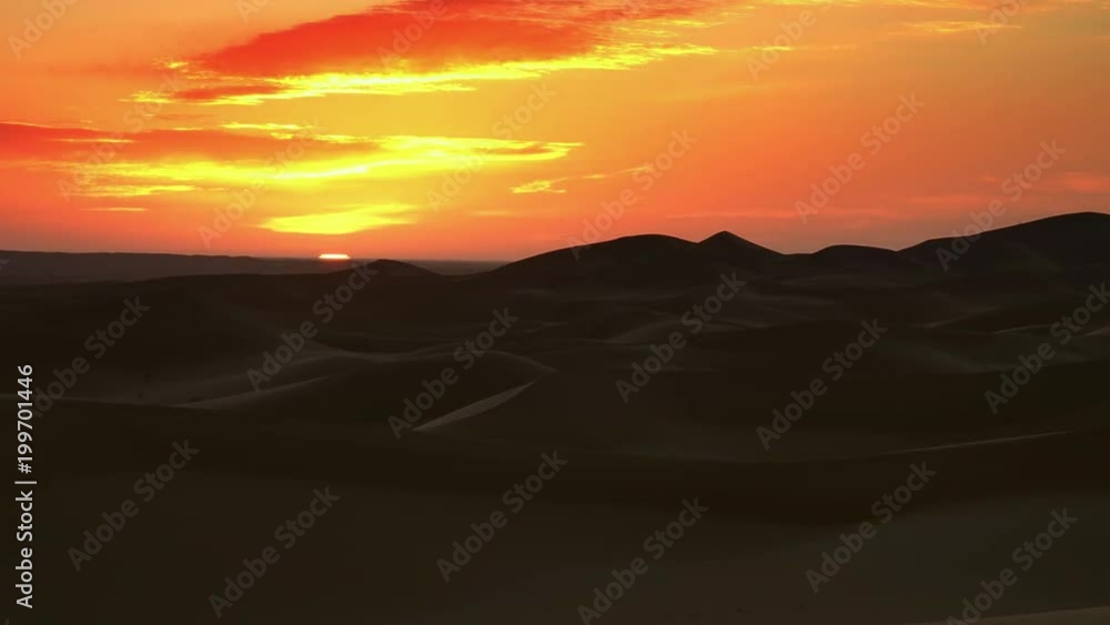 Beatiful landscape in Sahara desert at sunrise, zoom out timelapse 4k Beatiful landscape in Sahara desert at sunrise, zoom out timelapse 4k