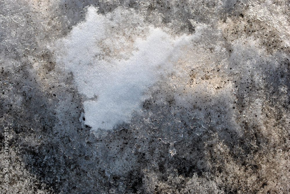 Melting snow background with dirt drops Melting snow background with dirt drops