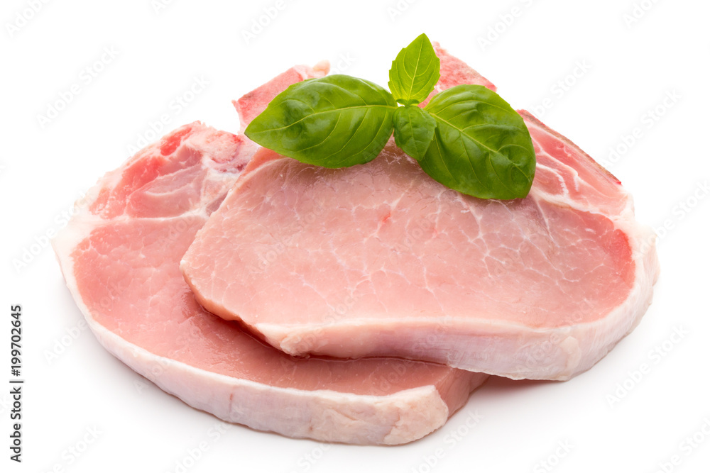 Fresh raw beef steak isolated on white background, top view. Fresh raw beef steak isolated on white background, top view.