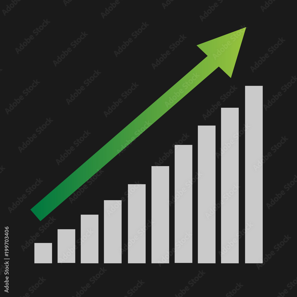 Green business arrow going up
Green business arrow going up