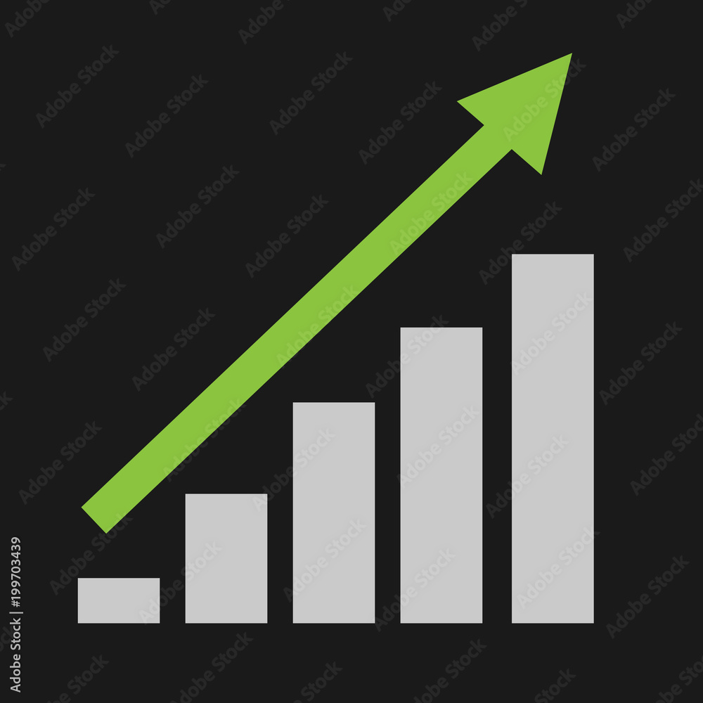 Green business arrow going up
Green business arrow going up