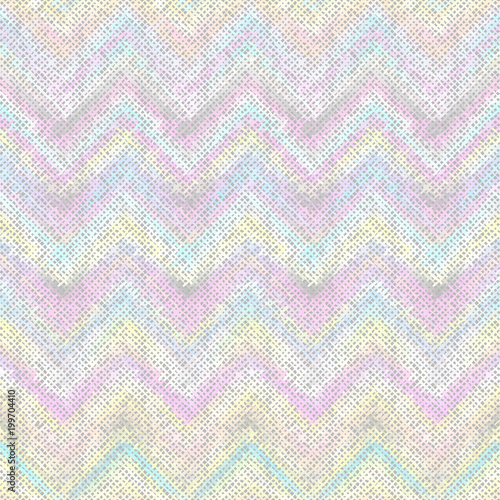 Seamless background pattern. Imitation of a texture of rough canvas painted with chevron pattern. Vector image.