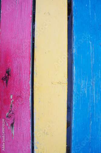 red, yellow and blue boards, colored elements