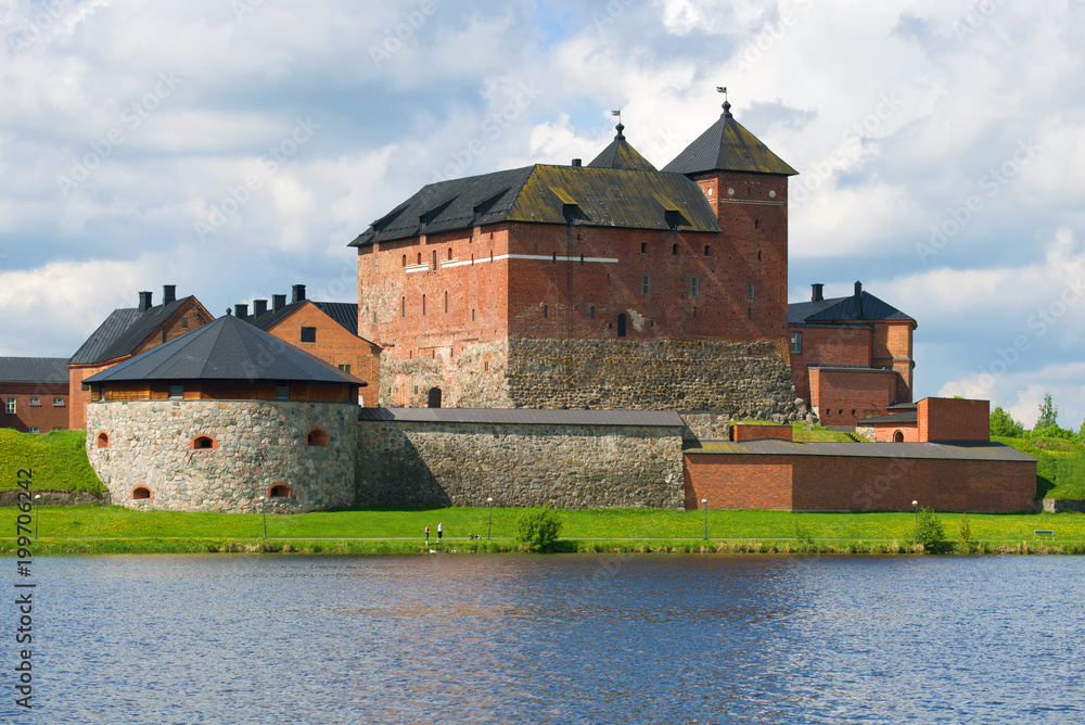Medieval fortress-prison of Hameenlinna close-up on a cloudy July day. Finland Medieval fortress-prison of Hameenlinna close-up on a cloudy July day. Finland