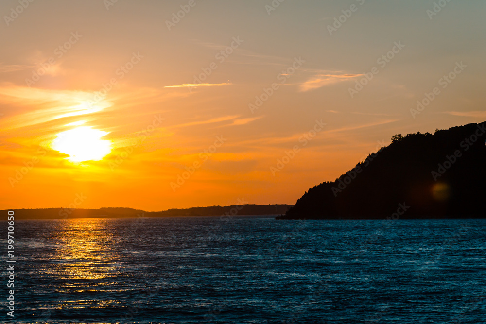 Sunset over Mackinac Island Michigan