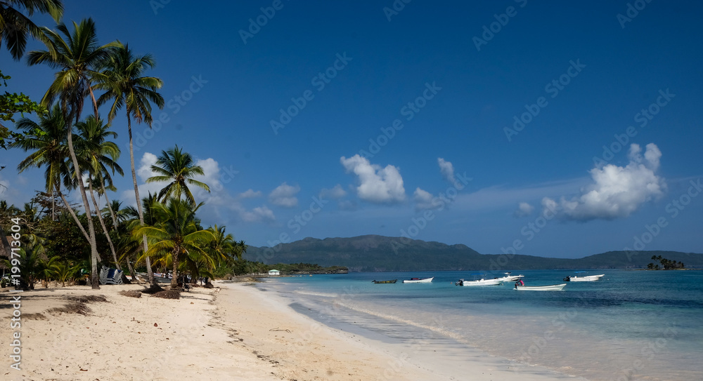 Fishing boats in the Caribbean sea