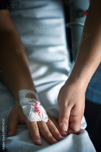 Blood Line Injection on Patient's Hand Vein
