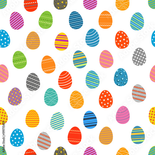 Easter eggs silhouettes seamless pattern. Easter eggs for Easter holidays design