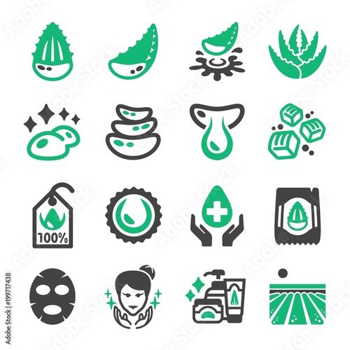 aloe vera icon set