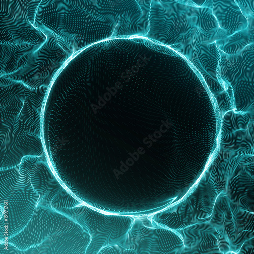 Futuristic Background. Lightning vortex background. 3D render illustrator. Abstract Tunnel. Futuristic Style. Turning Tube. Perspective Backdrop. Frame with space for text.
