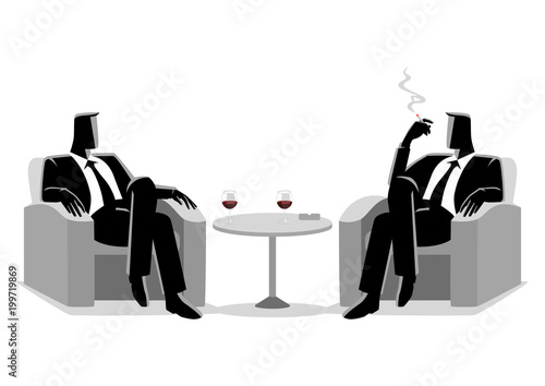Two businessmen sitting on sofa