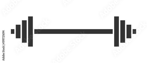 Dumbbell fitness gym in flat style. Barbell illustration on white isolated background. Bodybuilding sport concept.