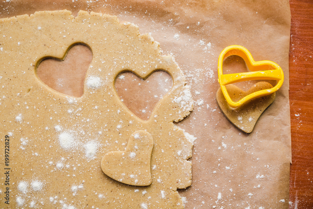 The process of making ginger biscuits, gingerbread The process of making ginger biscuits, gingerbread