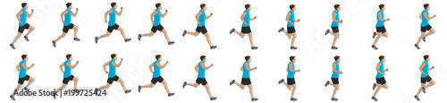 Man Run Cycle Animation Sprite Sheet, Jogging, Running,