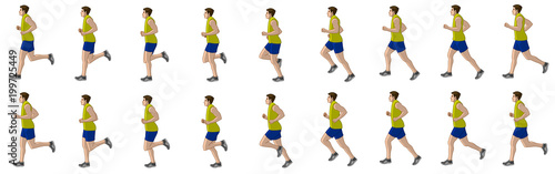 Man Run Cycle Animation Sprite Sheet, Jogging, Running,